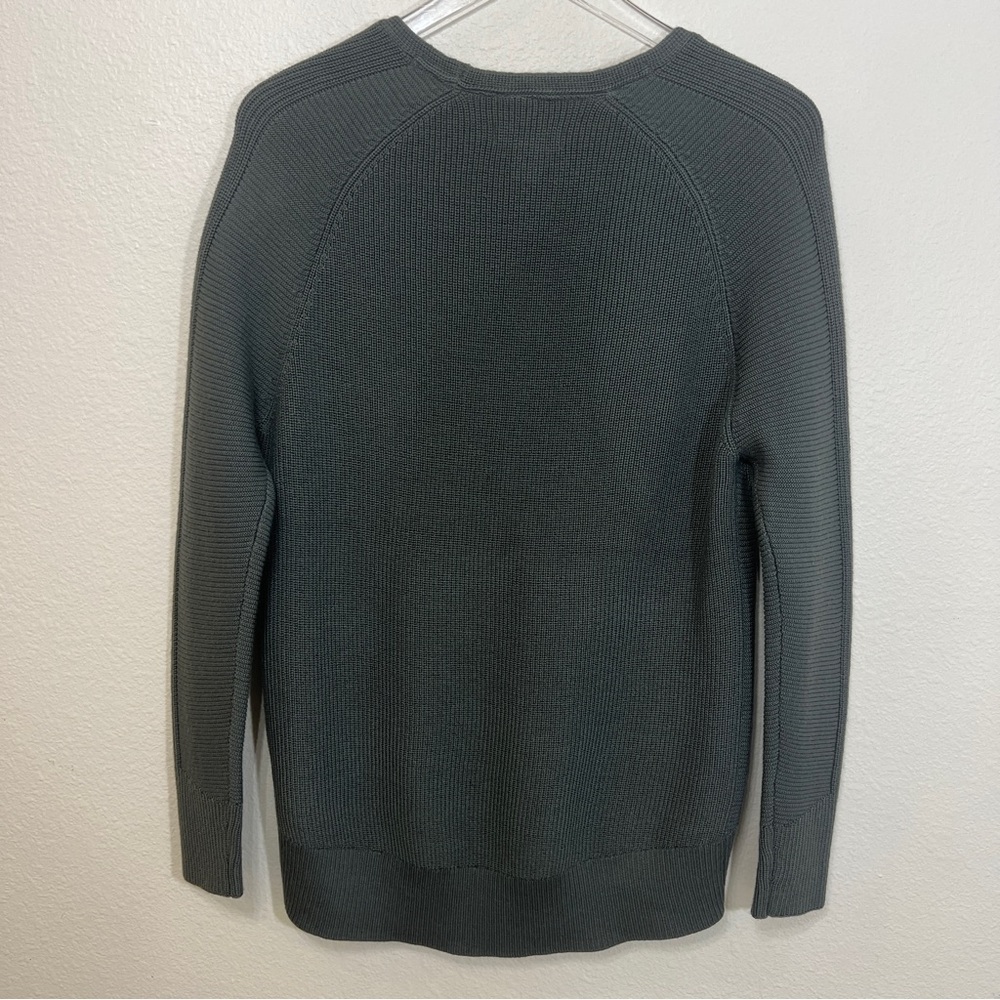 ATHLETA Hanover Ribbed V-Neck Wool Blend Sweater Gray Mist - Picture 4 of 6